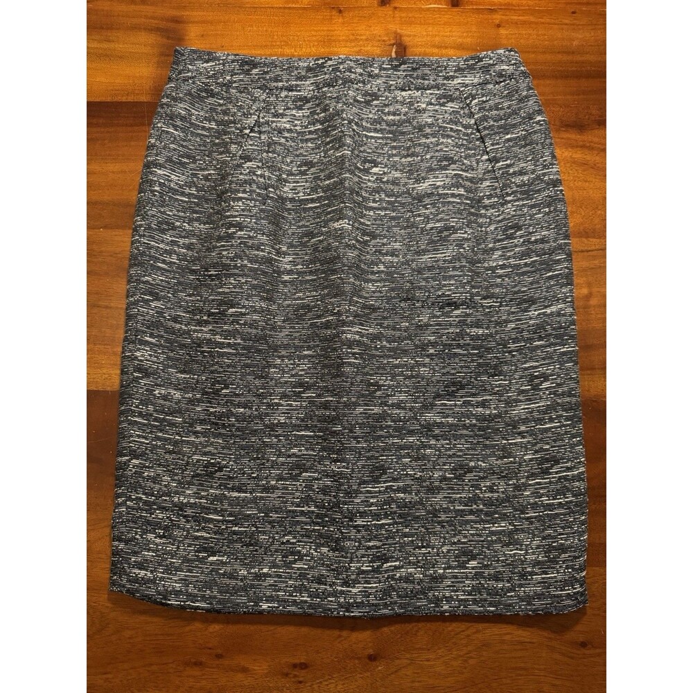 Tommy Hilfiger Tweed Pencil Skirt Size 8 Lined Heather Blue Knit Office - NWOT